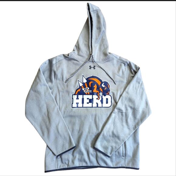 Under Armour Cold Gear Herd Football Loose Fit Pullover Hoodie Sweatshirt - Picture 1 of 4